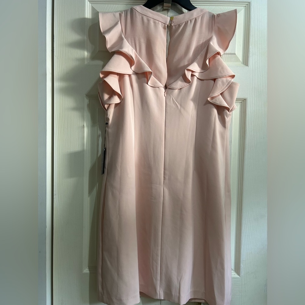 Vince Camuto Ruffle-Sleeve Midi Blush dress in Size 12 - Picture 2 of 2
